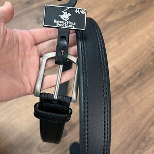 NEW Beverly Hills Polo Club Black Silver Belt 44/46